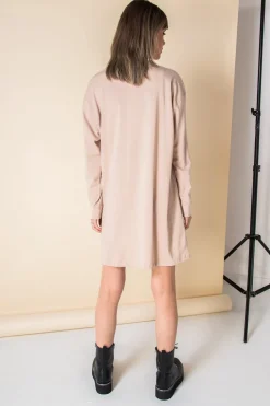 Women Daisy Street Dresses-Oversized Long Sleeve T-Shirt Dress with Be Kind Print