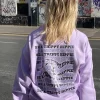 Women Daisy Street Hoodies & Sweatshirts-Oversized Sweatshirt with Trippy Hippie Back Print