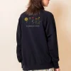 Women Daisy Street Hoodies & Sweatshirts-Oversized Sweatshirt with Growth Back Print