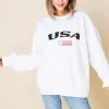 Women Daisy Street Hoodies & Sweatshirts-Oversized Sweat with USA Print