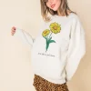 Women Daisy Street Hoodies & Sweatshirts-Oversized Sweat with Live Life in Full Bloom Print