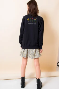 Women Daisy Street Hoodies & Sweatshirts-Oversized Sweatshirt with Growth Back Print