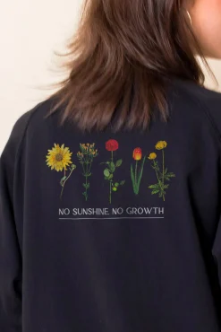 Women Daisy Street Hoodies & Sweatshirts-Oversized Sweatshirt with Growth Back Print