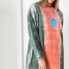 Women Daisy Street Dresses-Oversized T-Shirt Dress with Le Soleil Print in Tie-Dye