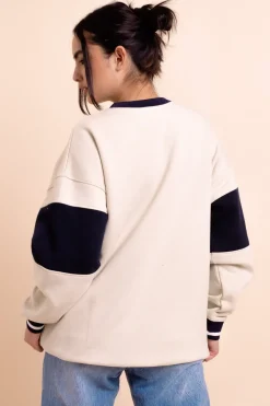 Women Daisy Street Hoodies & Sweatshirts-Panelled LA Sweatshirt