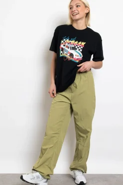 Women Daisy Street Trousers-Parachute Cargo Trouser With Toggle Hems