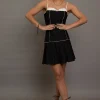 Women Daisy Street Partywear | Dresses-Pinstripe Mini Dress With Box Pleats