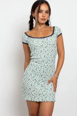 Women Daisy Street Dresses-Pointelle Ditsy Milkmaid Mini Dress