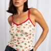 Women Daisy Street Tops-Printed Cropped Cami Top