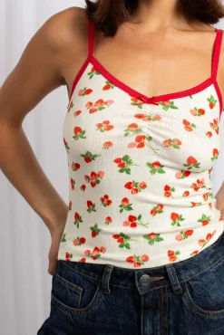 Women Daisy Street Tops-Printed Cropped Cami Top