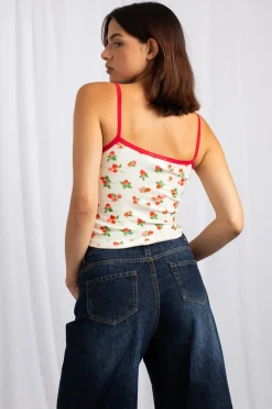 Women Daisy Street Tops-Printed Cropped Cami Top