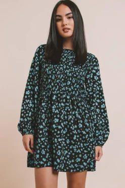 Women Daisy Street Dresses-Printed Shirred Smock Dress