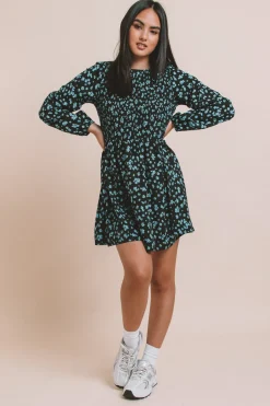 Women Daisy Street Dresses-Printed Shirred Smock Dress