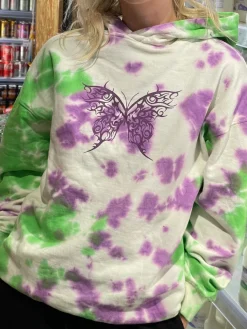 Women Daisy Street Hoodies & Sweatshirts-Printed Tie Dye Hoodie