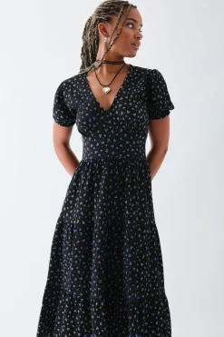 Women Daisy Street Dresses-Puff Sleeve Tier Dress