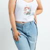 Women Daisy Street Tops-Pyjama Vest In Fairy Mushroom Print
