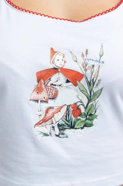 Women Daisy Street Tops-Pyjama Vest In Fairy Mushroom Print