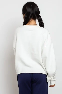 Women Daisy Street Hoodies & Sweatshirts-Raw Edge Crop Sweat With Alumni Graphic