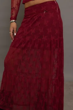 Women Daisy Street Partywear | Skirts-Lace Maxi Skirt With Bows