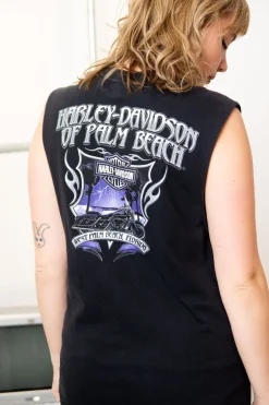 Women Daisy Street Tops-Regen Vest Top with Harley Davidson Eagle Print