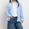 Women Daisy Street Tops-Relaxed Fit Stripe Shirt