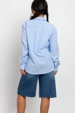 Women Daisy Street Tops-Relaxed Fit Stripe Shirt