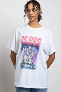 Women Daisy Street Tops | T-Shirts-Relaxed Fit T-Shirt with Beetlejuice Graphic
