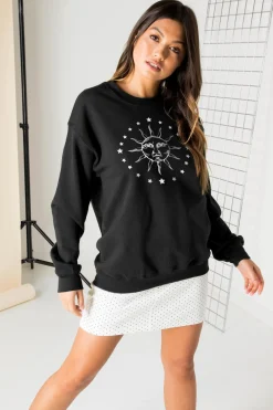 Women Daisy Street Hoodies & Sweatshirts-Relaxed Sweatshirt with Solstice Graphic