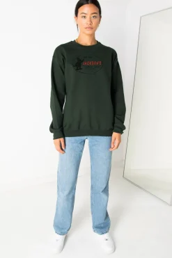 Women Daisy Street Hoodies & Sweatshirts-Relaxed Sweatshirt With Surf Shop Print