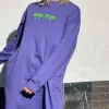 Women Daisy Street Dresses-Relaxed Sweat Dress with Brooklyn Embroidery
