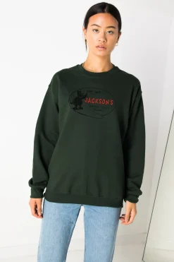 Women Daisy Street Hoodies & Sweatshirts-Relaxed Sweatshirt With Surf Shop Print