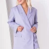 Women Daisy Street Jackets-Relaxed Tailored Blazer with Pearl Buttons