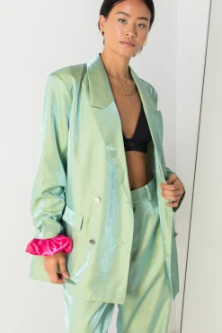 Women Daisy Street Jackets | Co-ords-Relaxed Tailored Blazer in Iridescent Co-ord