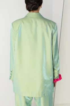 Women Daisy Street Jackets | Co-ords-Relaxed Tailored Blazer in Iridescent Co-ord