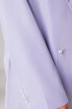 Women Daisy Street Jackets-Relaxed Tailored Blazer with Pearl Buttons