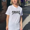 Women Daisy Street T-Shirts-Relaxed T-Shirt with Trouble Graphic