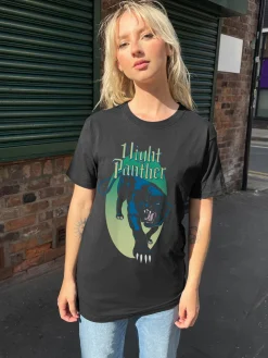 Women Daisy Street T-Shirts-Relaxed T-Shirt with Night Panther Print