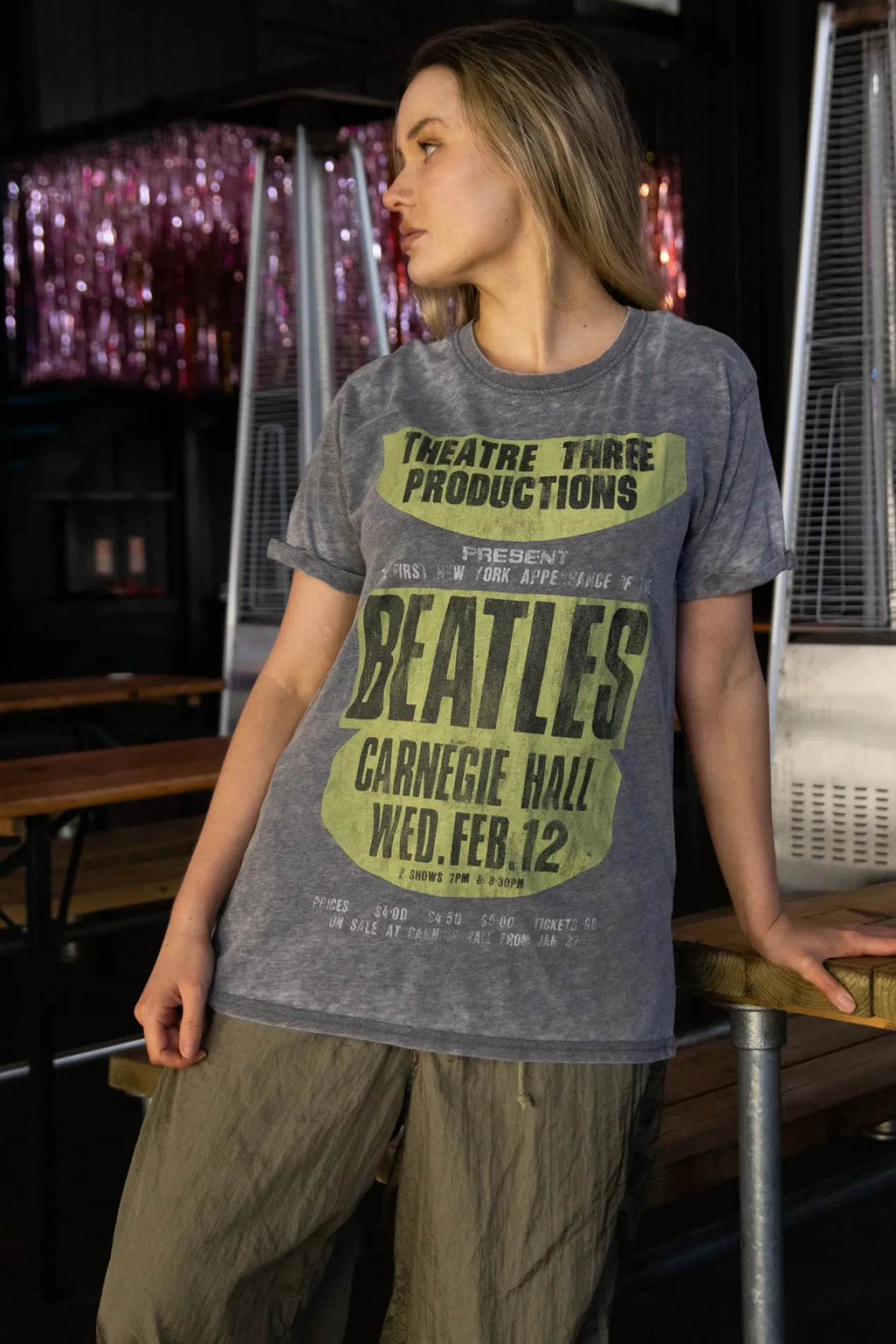 Women Daisy Street Band Tees | T-Shirts-Relaxed T-Shirt with The Beatles Carnegie Hall Print