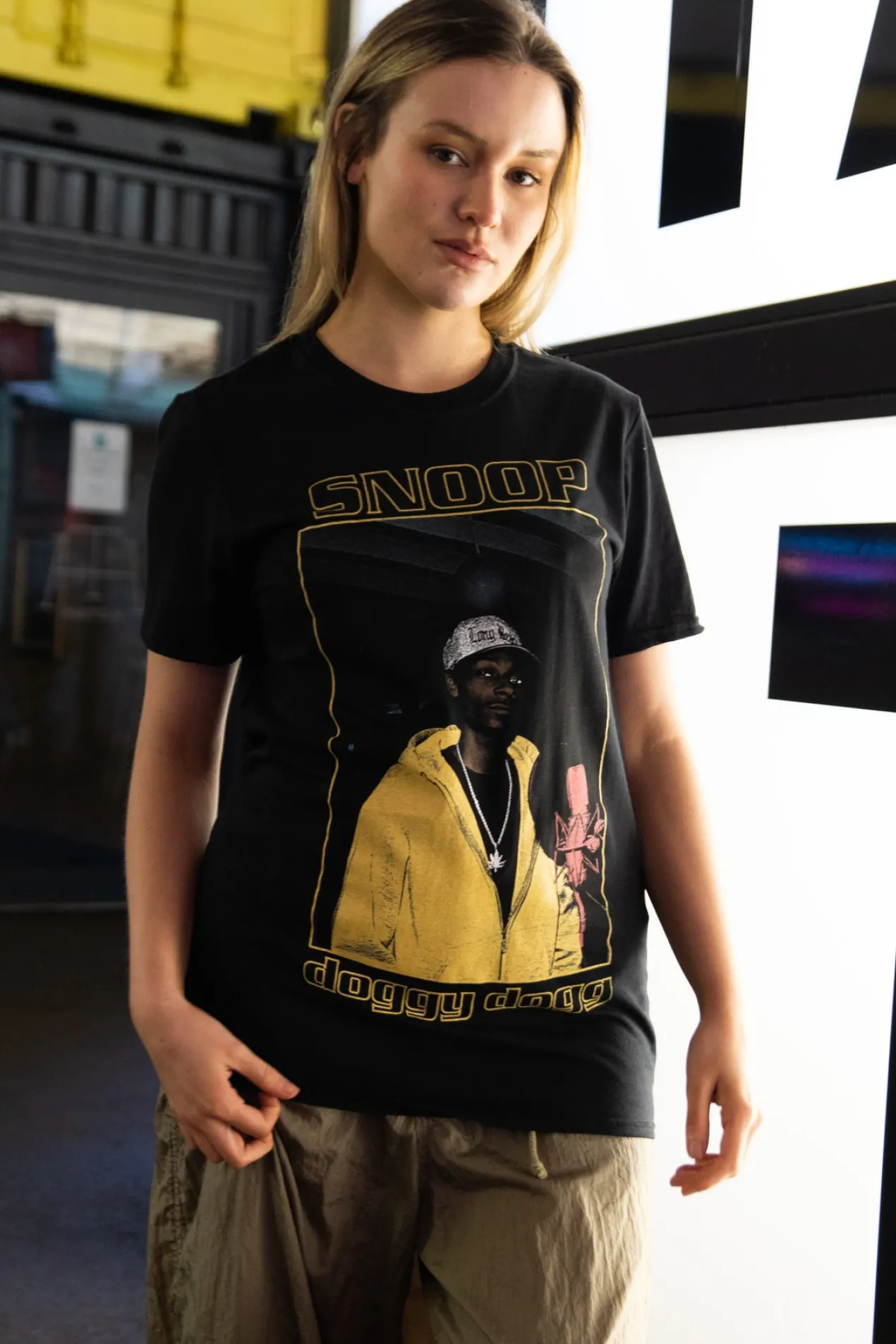Women Daisy Street Band Tees | T-Shirts-Relaxed T-Shirt with Snoop Dogg Print