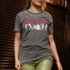 Women Daisy Street Band Tees-Relaxed T-Shirt with AC/DC Silhouette Print