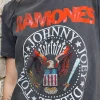 Women Daisy Street Band Tees | Tops-Relaxed T-shirt with Ramones Band Logo Print
