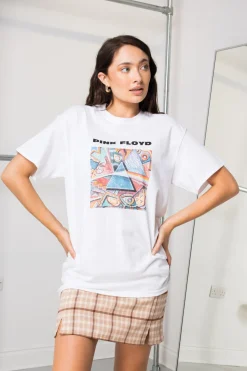 Women Daisy Street Band Tees | T-Shirts-Relaxed T-Shirt with Pink Floyd Triangle Print