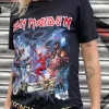 Women Daisy Street Band Tees-Relaxed T-Shirt with Iron Maiden Print