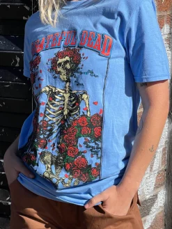 Women Daisy Street Band Tees-Relaxed T-Shirt with Grateful Dead Print