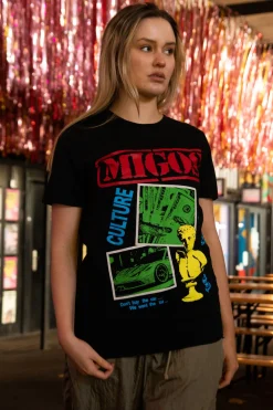 Women Daisy Street Band Tees | T-Shirts-Relaxed T-Shirt with Migos Print