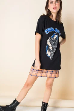 Women Daisy Street Band Tees-Relaxed T-Shirt with Billie Eilish Print