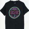 Women Daisy Street Band Tees | T-Shirts-Relaxed T-Shirt with Neon AC/DC Print
