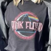 Women Daisy Street Band Tees | T-Shirts-Relaxed T-Shirt with Pink Floyd Print