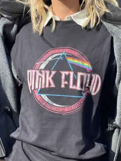 Women Daisy Street Band Tees | T-Shirts-Relaxed T-Shirt with Pink Floyd Print