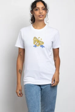 Women Daisy Street T-Shirts-Relaxed T-Shirt with Social Butterfly Print